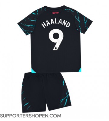 Manchester City Erling Haaland #9 Tredje tröja Barn 2023-24 Kortärmad (+ korta byxor)